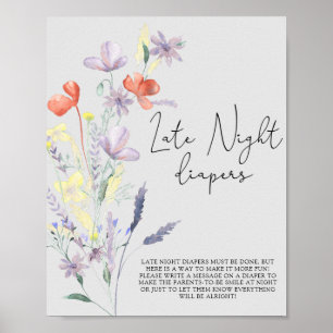 Poster Boho Wildflowers \ Jeu de couches tard la nuit