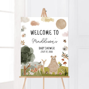 Poster Boho Woodland Baby shower Boho Woodland Bienvenue