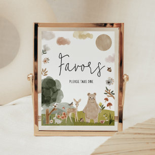 Poster Boho Woodland Baby shower Faveurs