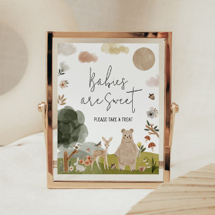 Poster Boho Woodland Baby shower Les bébés sont doux