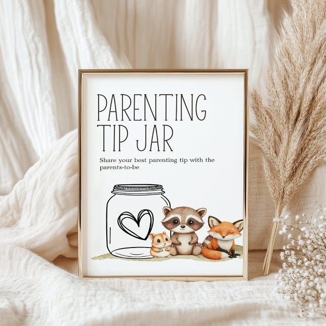 Poster Boho Woodland Baby shower Parenting Astuce Jar Sig (Créateur téléchargé)