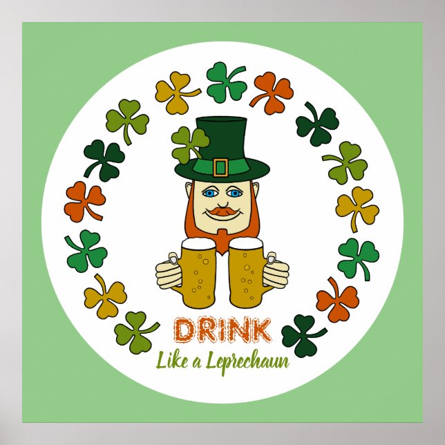 Poster Boire comme un Leprechaun (Devant)