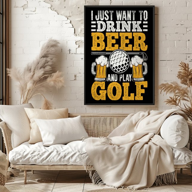 Poster Boire de la bière et jouer au golf (Créateur téléchargé)