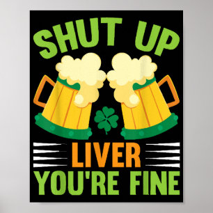 Poster Boire de la bière Saint-Patricks Jour Fermé Foie V