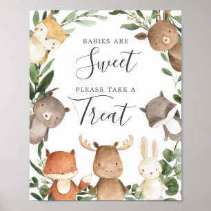 Poster Bois amis Baby shower Les bébés sont doux signe