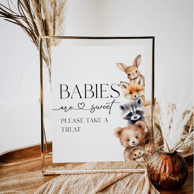 Poster Bois Animaux Baby shower moderne Sweet Treat (Créateur téléchargé)