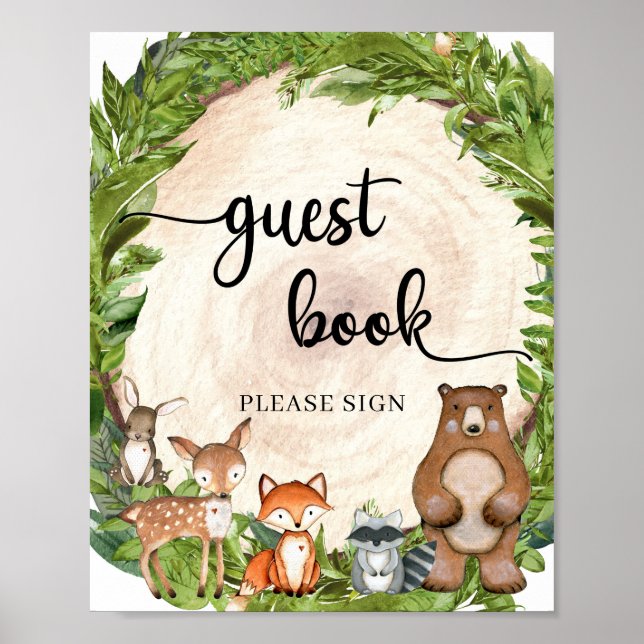 Poster Bois animaux bois bois bois bois panneau du livre  (Devant)