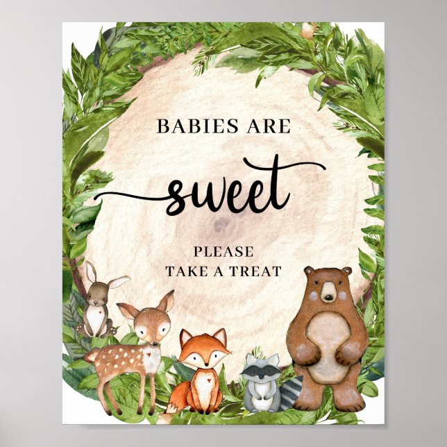 Poster Bois animaux bois bûches en bois bêtes sont doux s (Devant)