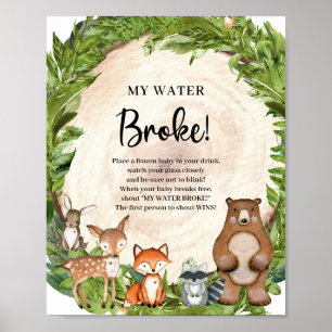 Poster Bois animaux tranche en bois My Water Broke jeu