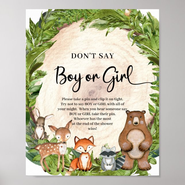 Poster Bois bûcherons ne pas dire GARÇON ou FILLE (Devant)