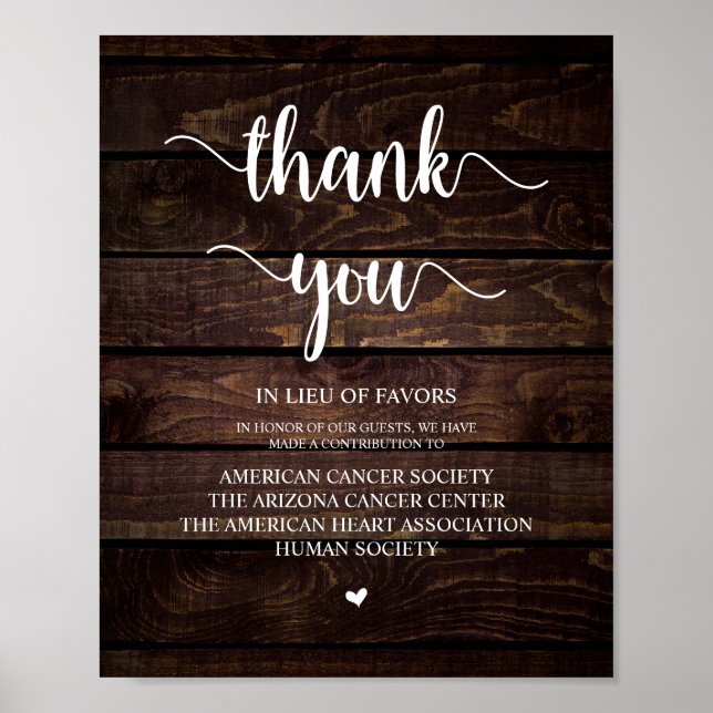 Poster Bois de ferme rustique, Don Mariage, Contribution (Devant)