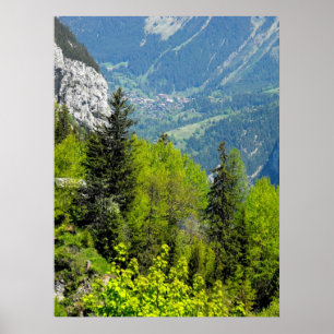 Poster Bois de montagne dans les alpes suisses