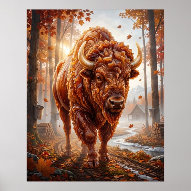 Poster Bois de Sucre de Bison de l'Érable (Devant)