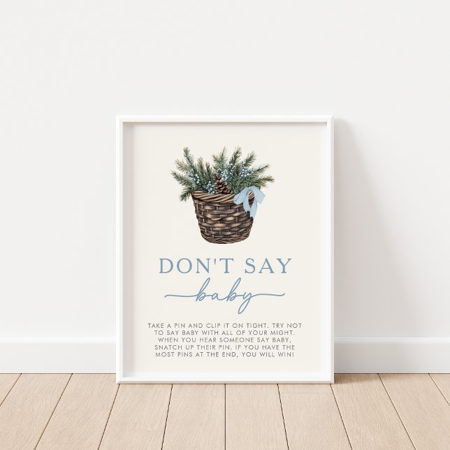 Poster Bois d'hiver ne pas dire Baby shower Jeu signe (Créateur téléchargé)