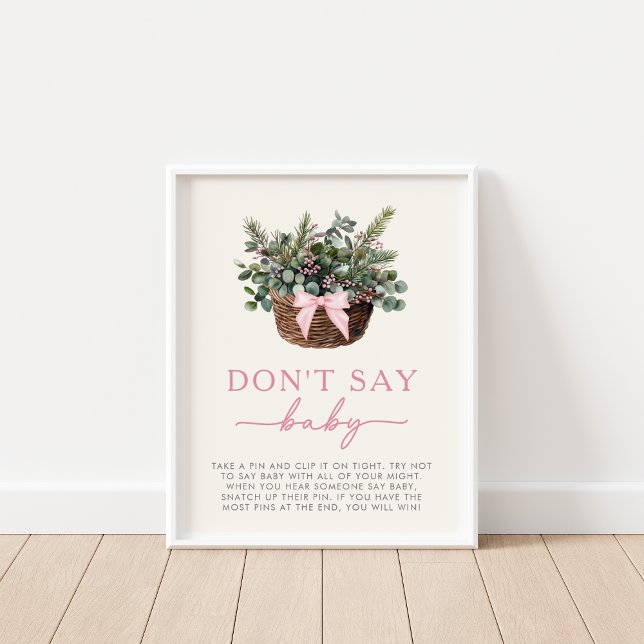 Poster Bois d'hiver ne pas dire Baby shower Jeu signe (Créateur téléchargé)