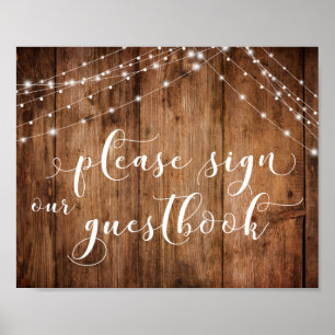 Poster Bois et lumières S'il vous plaît signer notre livr