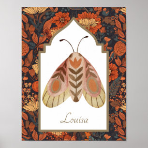 Poster Bois Moth Terme Chute Florale Mur Art