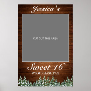Poster Bois neigeux et forêt Pin rural doux 16 Photo Prop