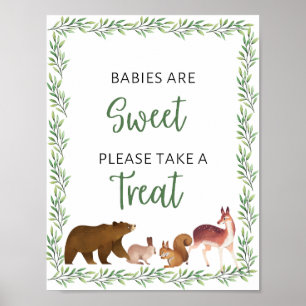 Poster BoisBébé Douche Bébés sont doux signe
