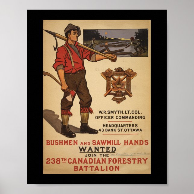 Poster Boiseries et scieries - Escadron de guerre du Cana (Devant)
