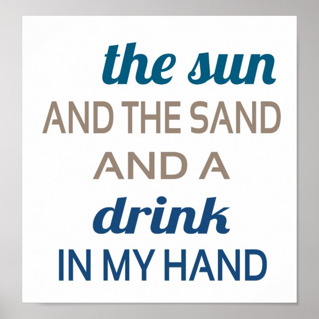 Poster Boisson De Sable Soleil À La Main (Devant)