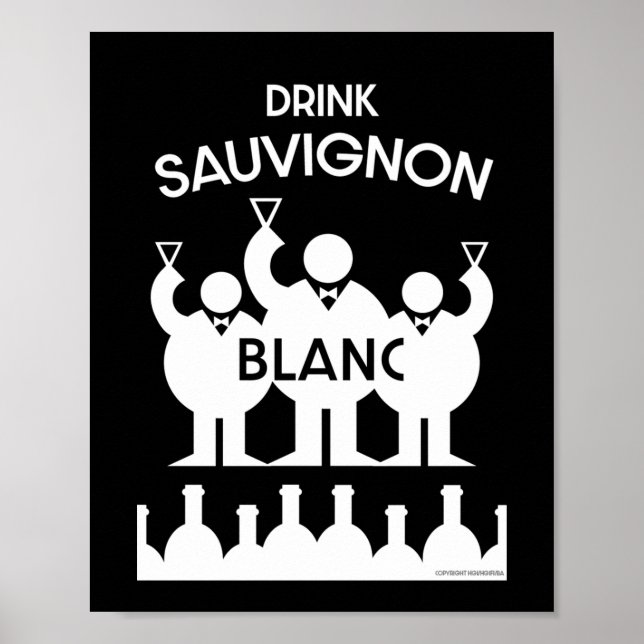 Poster Boisson de vin Sauvignon Blanc (Devant)