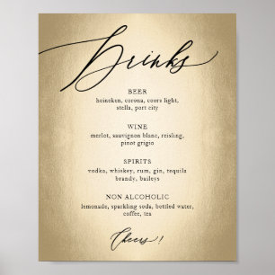Poster Boisson et félicitations panneau de mariage écritu