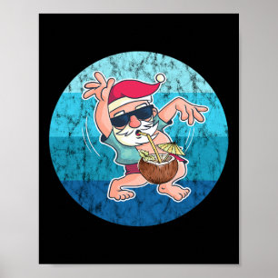 Poster Boisson Santa Coco Eau d'Océan Vintage Noël