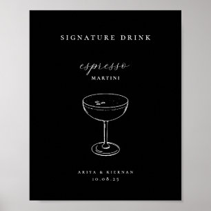 Poster Boisson signature Espresso Martini Bar de mariage