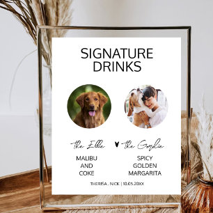 Poster Boisson Signature Photo de Chien Moderne Menu de M