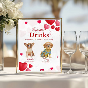 Poster Boisson signature Saint-Valentin pour chien de com