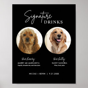 Poster Boisson Signée Chien Imprimable Panneau de Bar de 