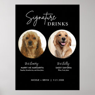 Poster Boisson Signée Chien Imprimable Panneau de Bar de