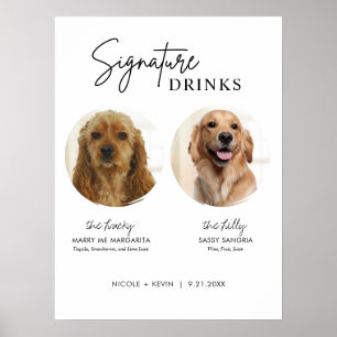 Poster Boisson Signée Chien Imprimable Panneau de Bar de 