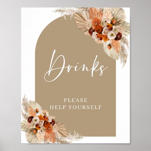 Poster Boissons d'arche beige bordeaux en terre cuite ora (Devant)
