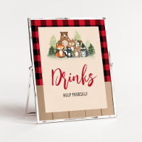 Boissons de Baby shower de bûcheron de bois
