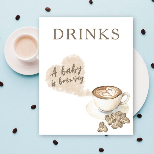 Poster Boissons de douche de bébé de café infusé (Créateur téléchargé)