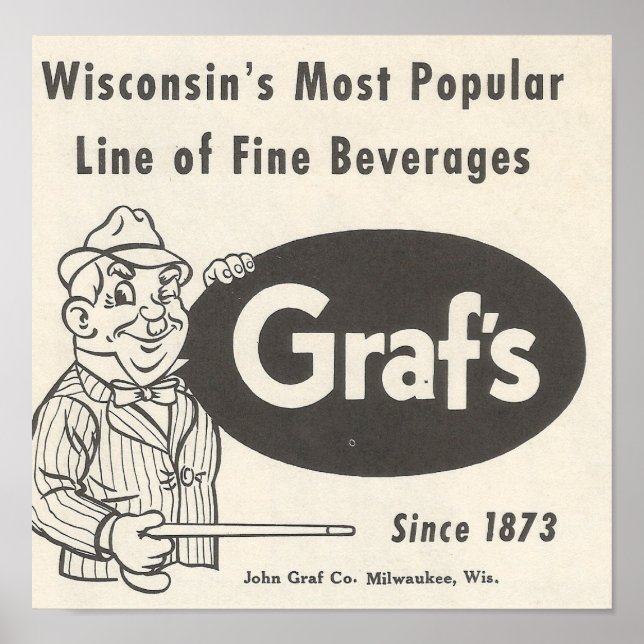 Poster Boissons de Graf 1957 ~ Grandpa Graf (Devant)