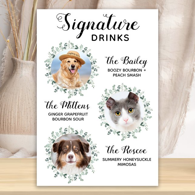 Poster Boissons de signature Mariage de Chien 3 Photo Coc (Créateur téléchargé)