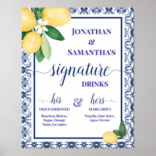 Poster Boissons de signature Réception de mariage méditer
