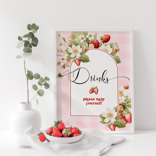 Poster Boissons fraises vous aider à anniversaire (Créateur téléchargé)