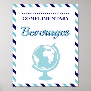 Poster Boissons Navy Blue Voyage Avion Compagnie aérienne