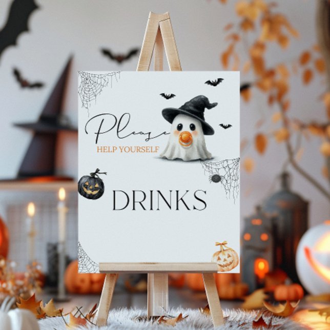Poster Boissons Petit Boo Baby shower Halloween (Créateur téléchargé)