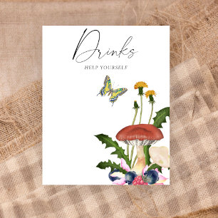 Poster Boissons pour Baby Shower CHAMPIGNONS SAUVAGES