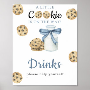 Poster Boissons pour baby shower thème lait à l'aquarelle