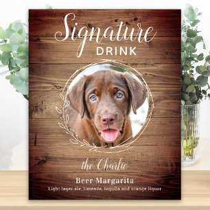 Poster Boissons Signature Chien Photo de Compagnie Rustiq