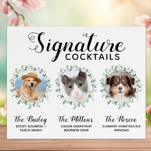 Poster Boissons Signature Cocktails Mariage de chiens 3 P