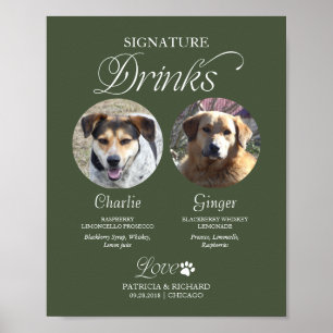Poster Boissons Signature de Compagnie de Mariage avec Ph