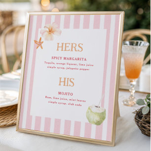 Poster Boissons Signature de Mariage Tropical de Destinat