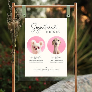 Poster Boissons Signature Modern Dog Signe de mariage B